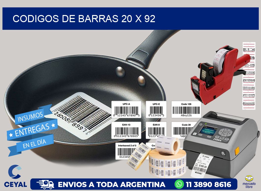 codigos de barras 20 x 92