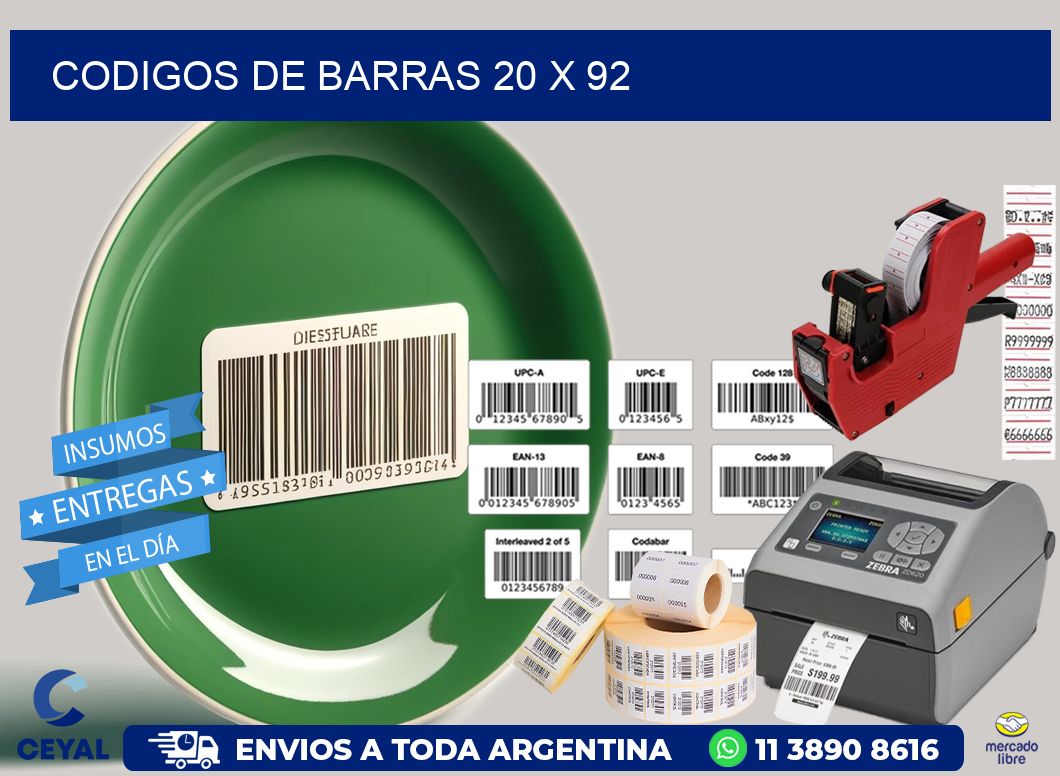 codigos de barras 20 x 92