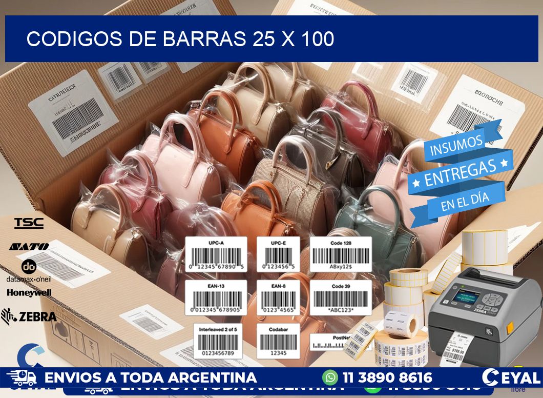 codigos de barras 25 x 100