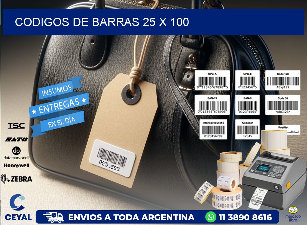 codigos de barras 25 x 100