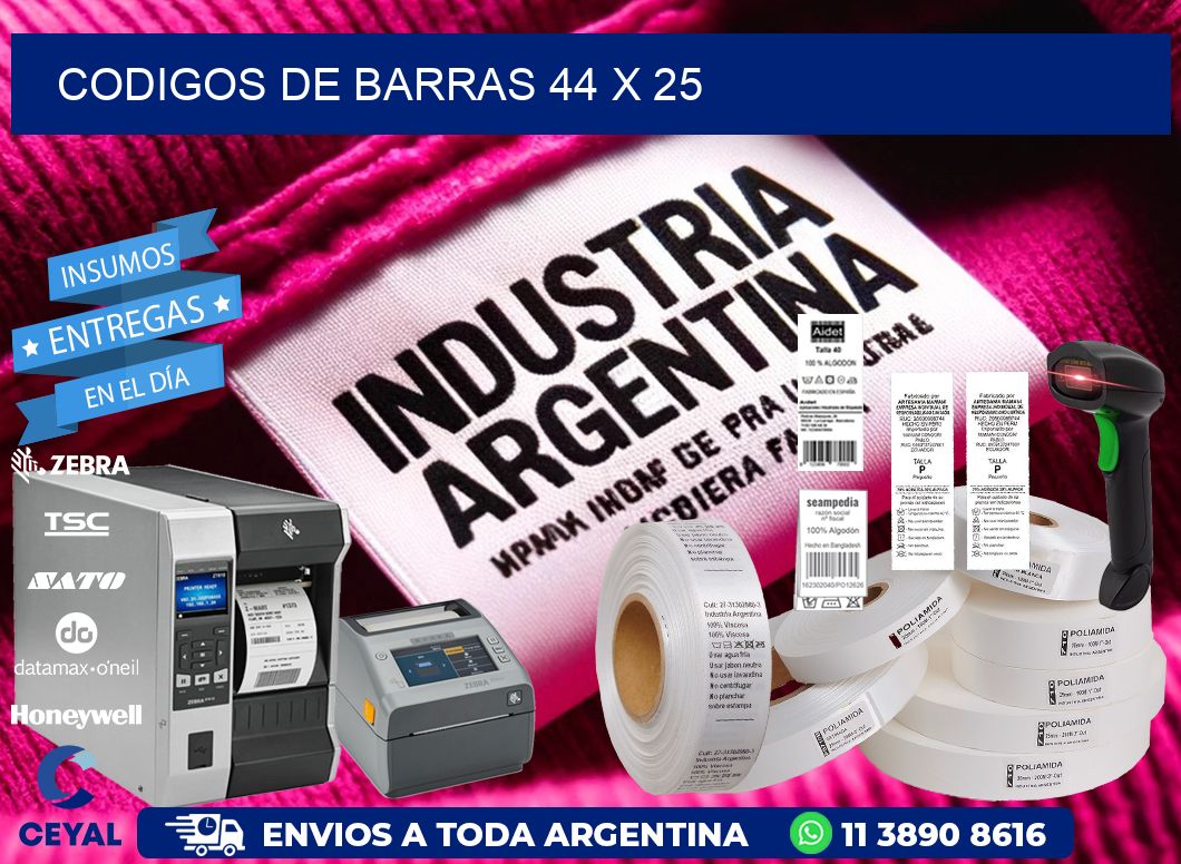codigos de barras 44 x 25