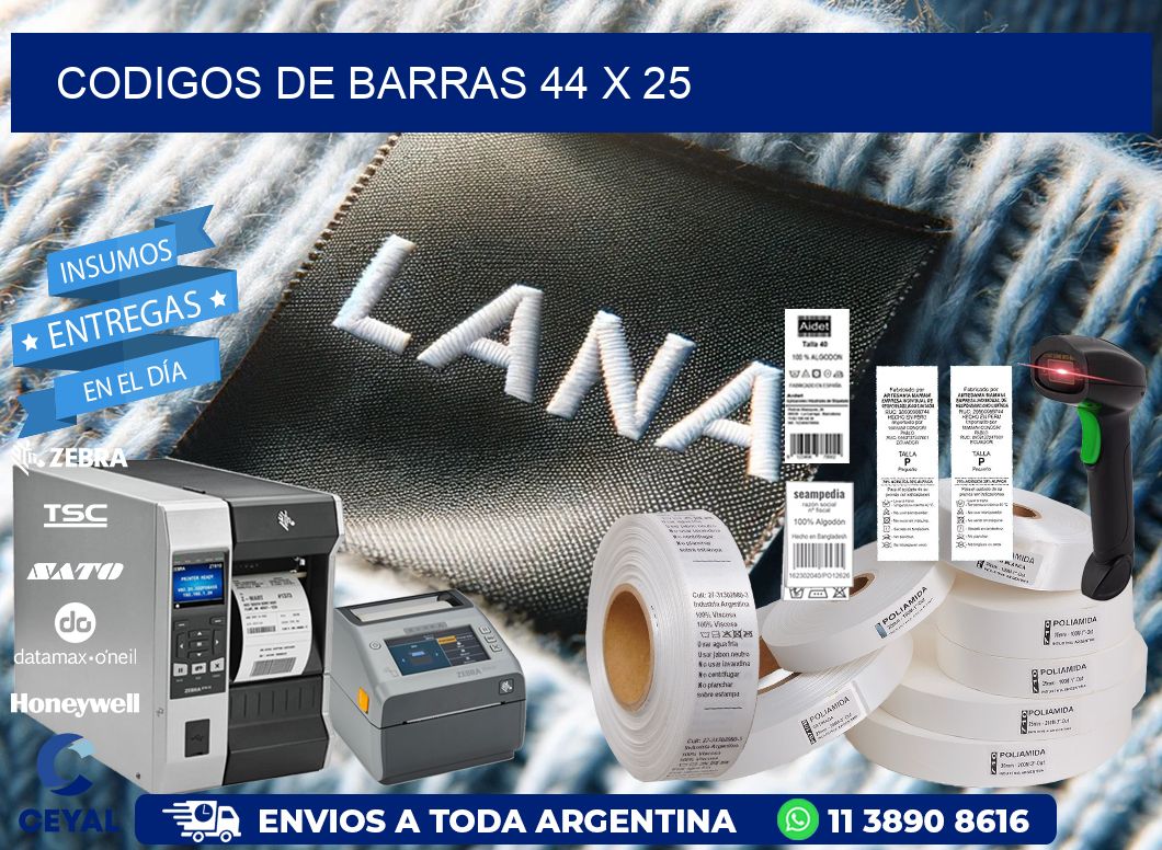 codigos de barras 44 x 25
