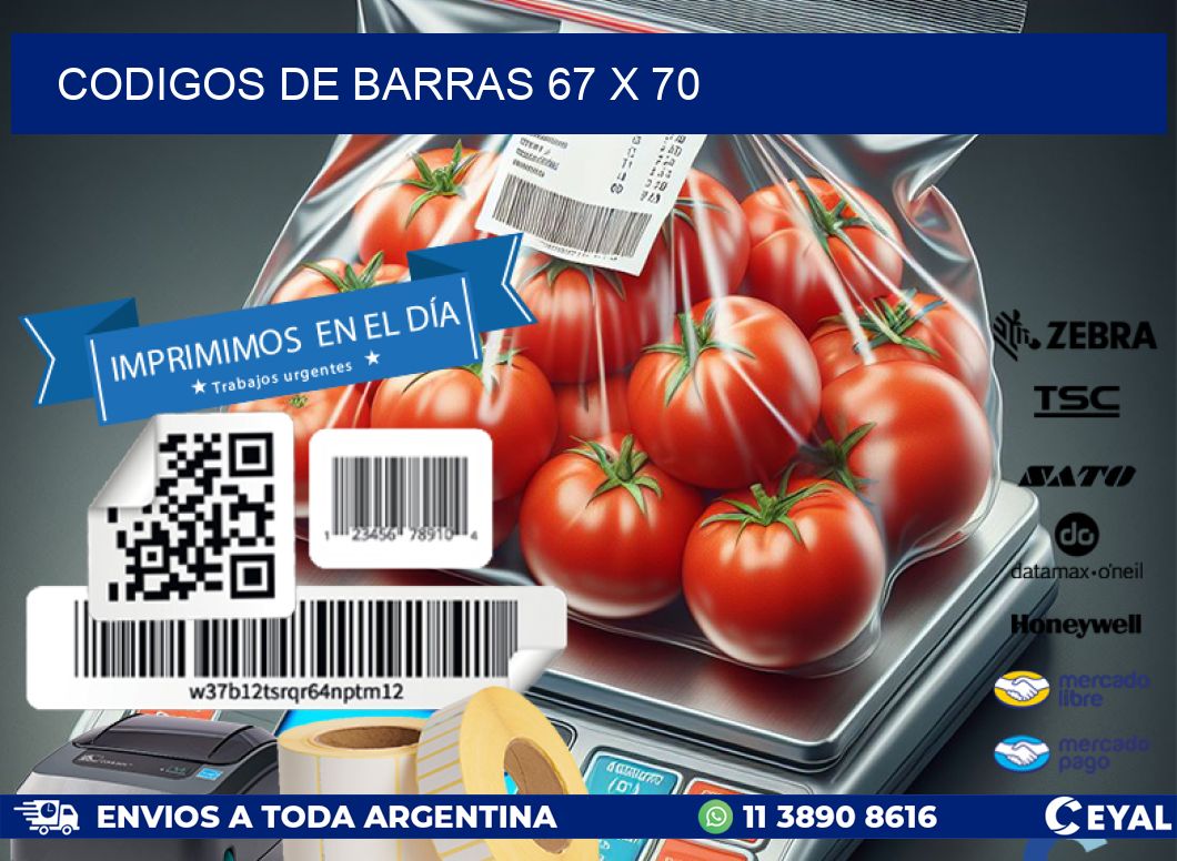 codigos de barras 67 x 70