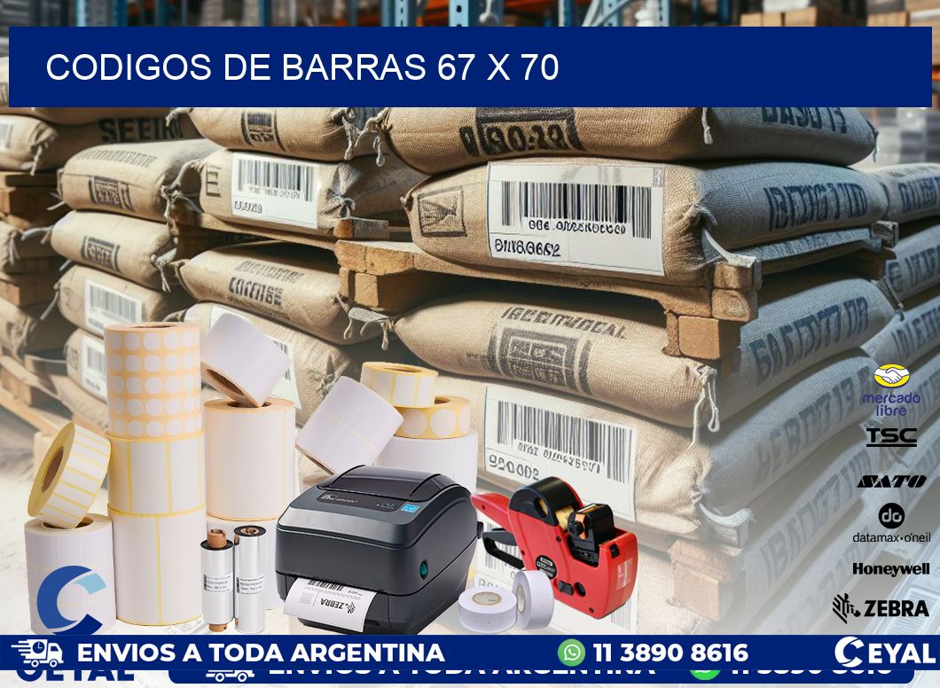 codigos de barras 67 x 70