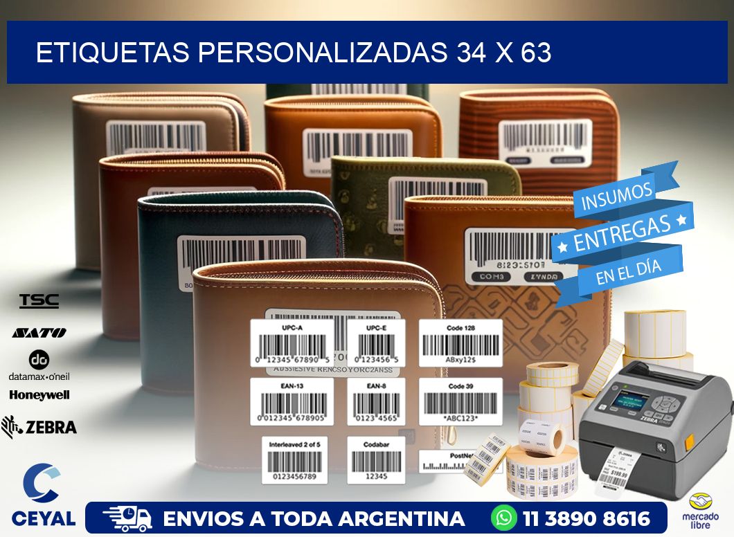 etiquetas personalizadas 34 x 63