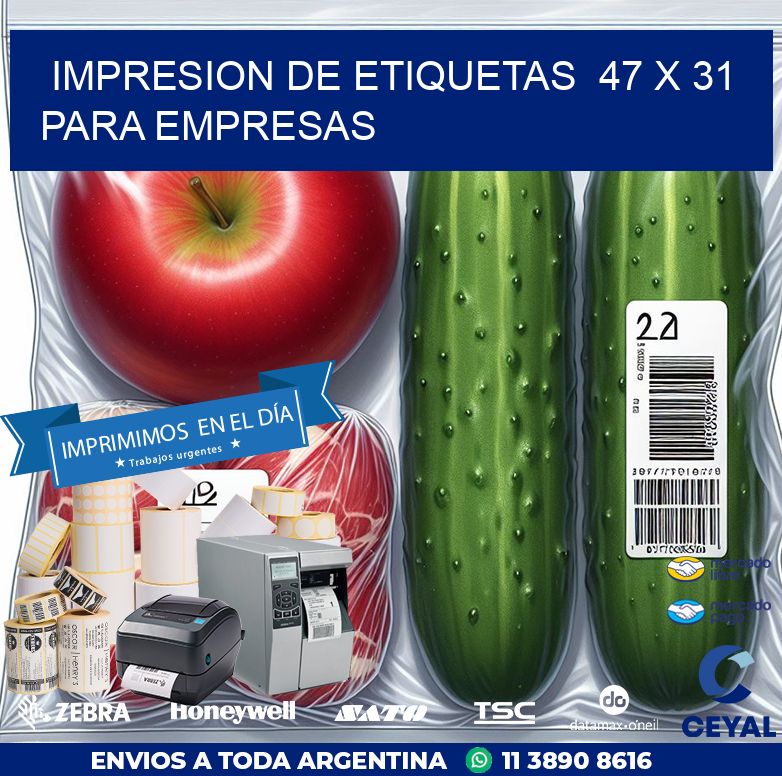impresion de etiquetas  47 x 31  para empresas