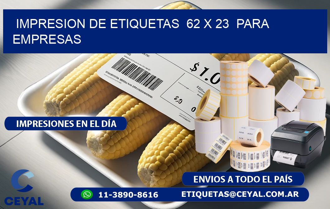 impresion de etiquetas 62 x 23 para empresas