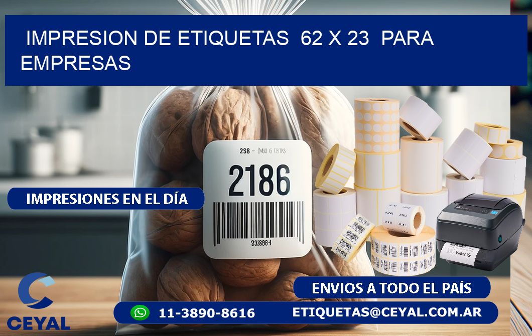 impresion de etiquetas 62 x 23 para empresas
