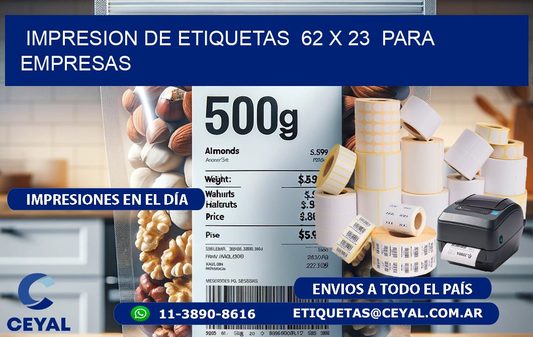 impresion de etiquetas 62 x 23 para empresas