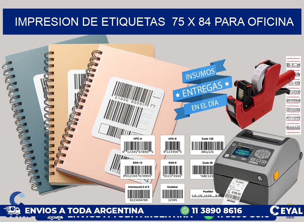 impresion de etiquetas 75 x 84 para oficina