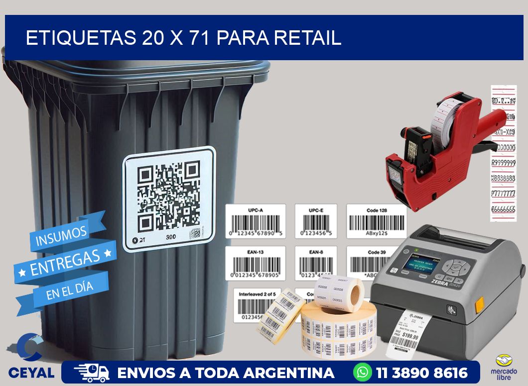 ETIQUETAS 20 x 71 PARA RETAIL