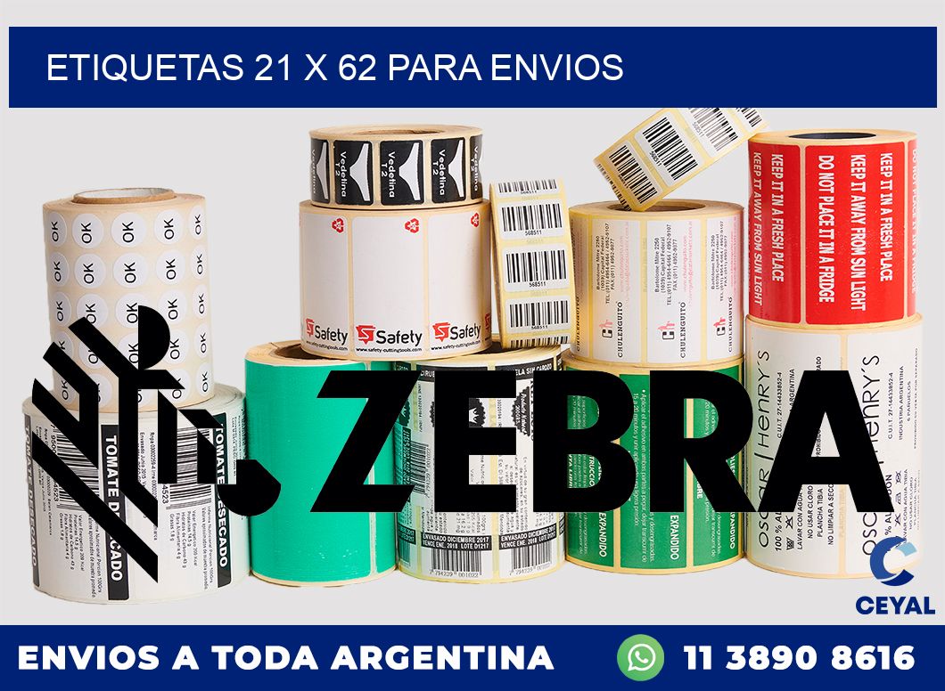 ETIQUETAS 21 x 62 PARA ENVIOS