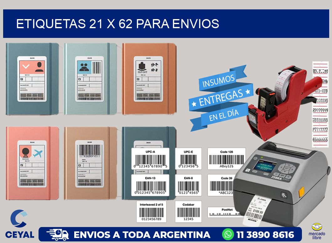 ETIQUETAS 21 x 62 PARA ENVIOS