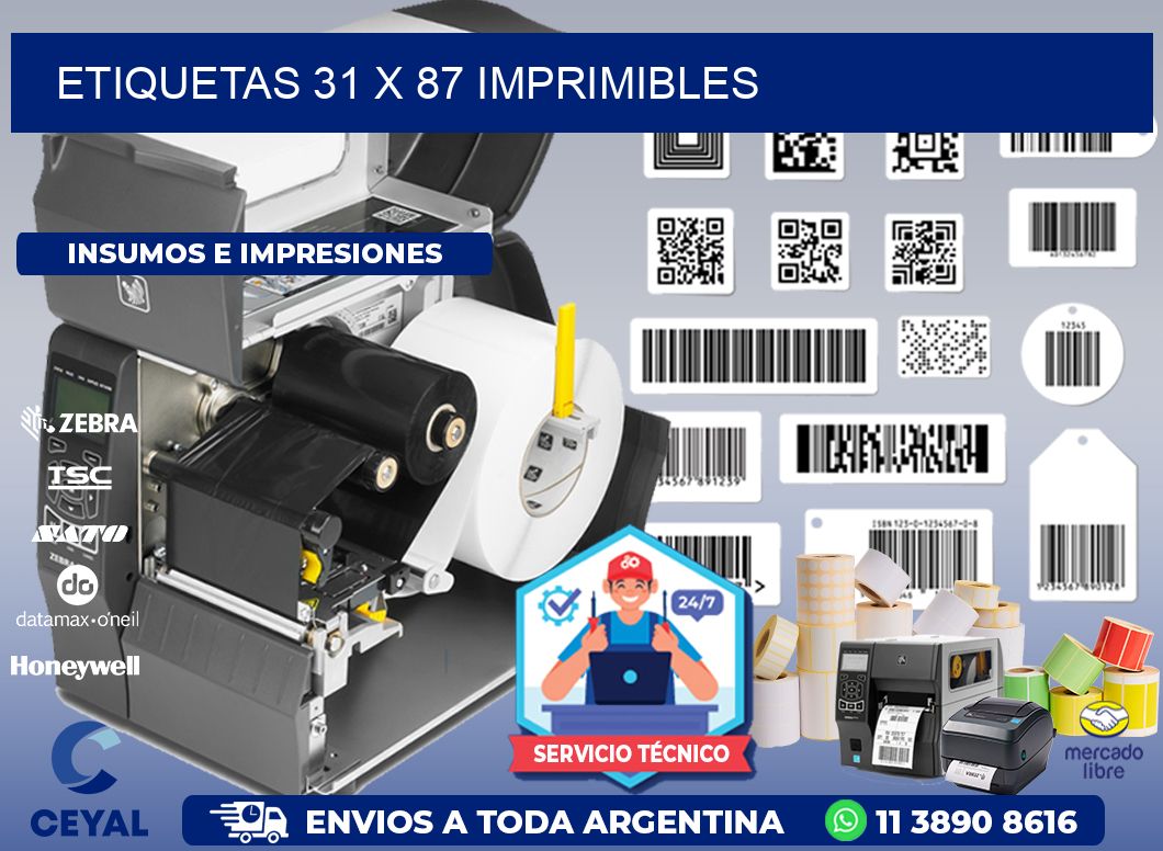 ETIQUETAS 31 x 87 IMPRIMIBLES