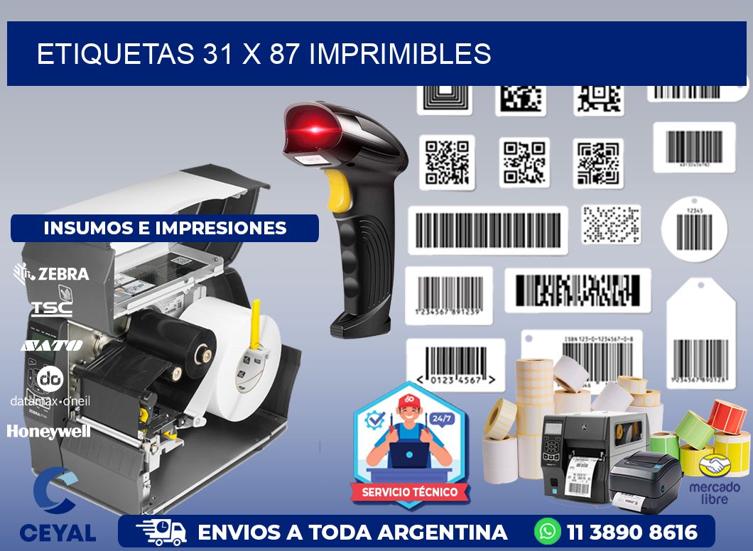 ETIQUETAS 31 x 87 IMPRIMIBLES