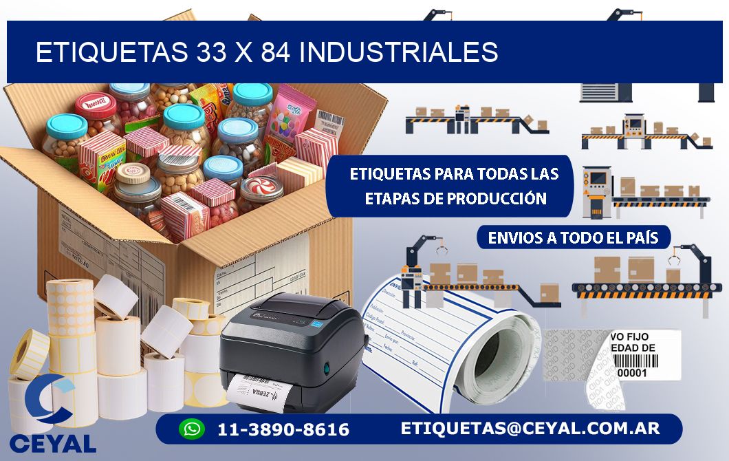 ETIQUETAS 33 x 84 INDUSTRIALES