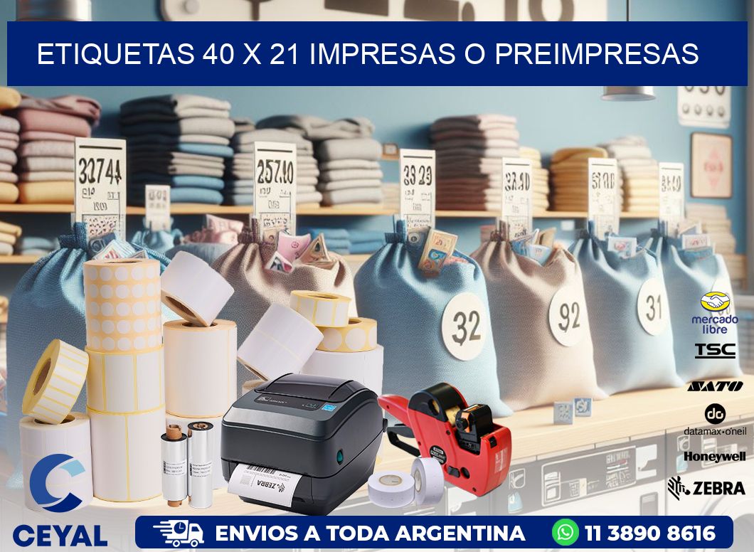 ETIQUETAS 40 x 21 IMPRESAS O PREIMPRESAS