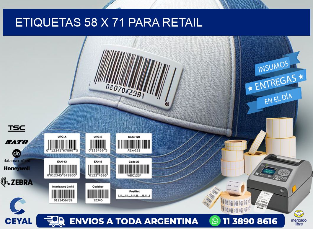 ETIQUETAS 58 x 71 PARA RETAIL