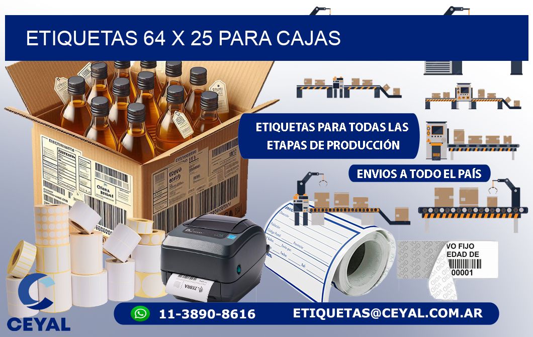 ETIQUETAS 64 x 25 PARA CAJAS