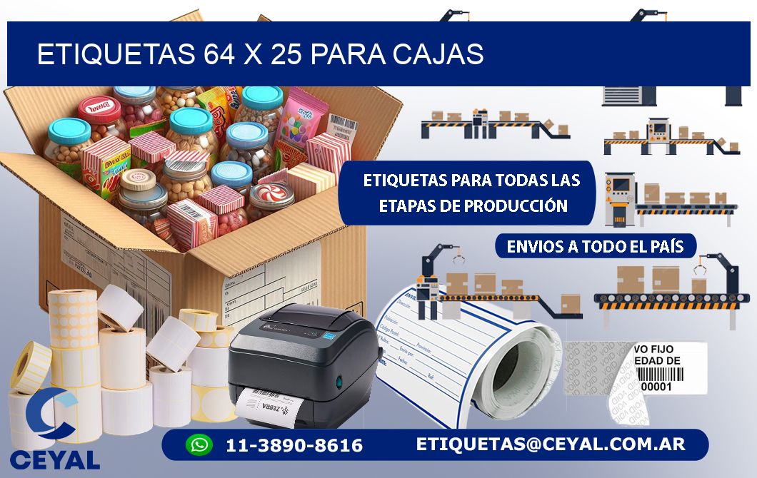 ETIQUETAS 64 x 25 PARA CAJAS