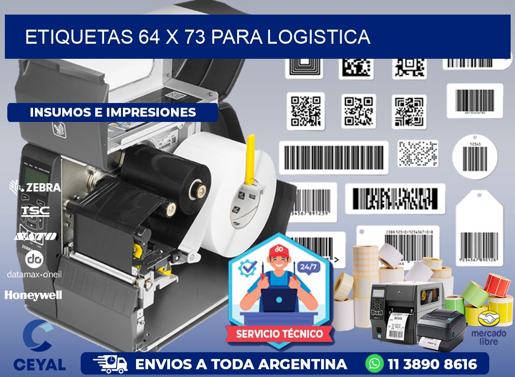 ETIQUETAS 64 x 73 PARA LOGISTICA