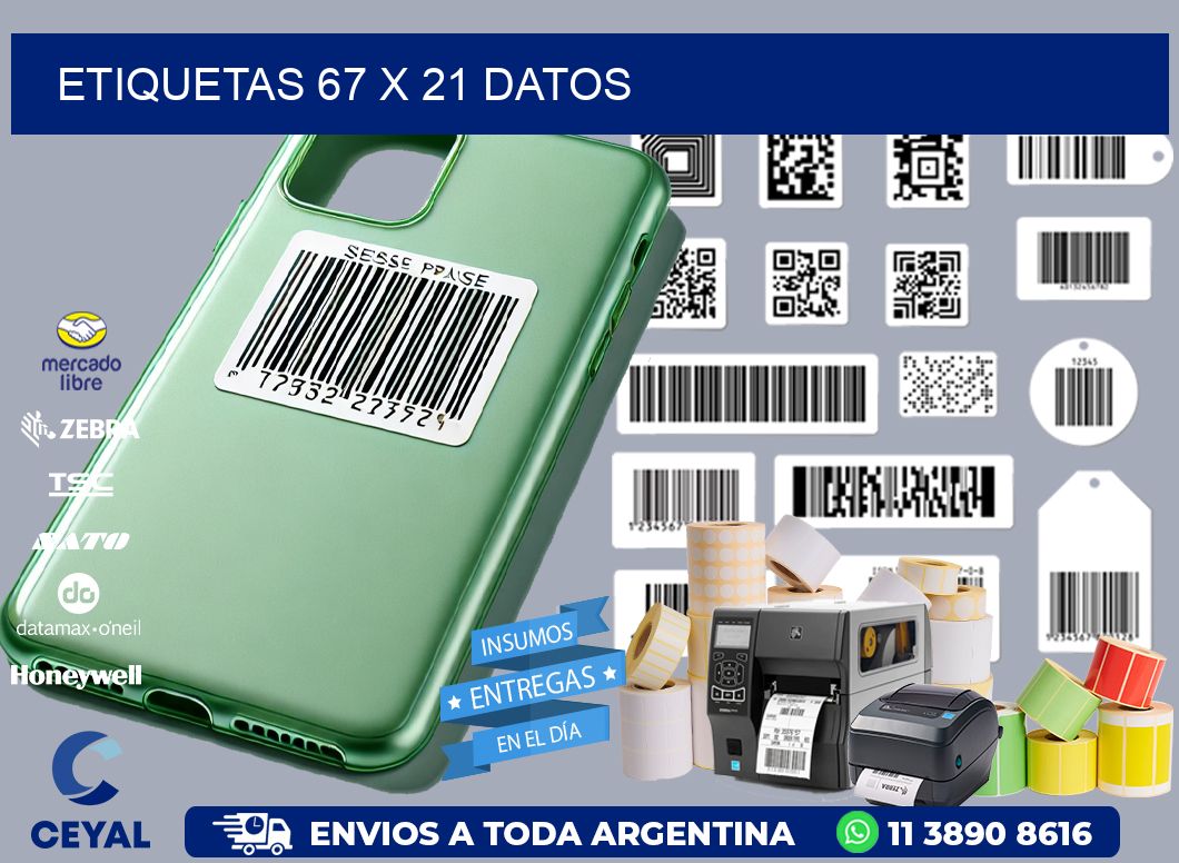 ETIQUETAS 67 x 21 DATOS