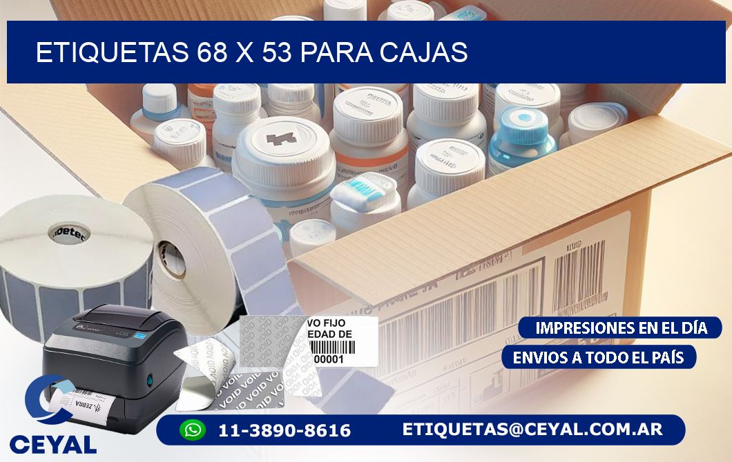 ETIQUETAS 68 x 53 PARA CAJAS