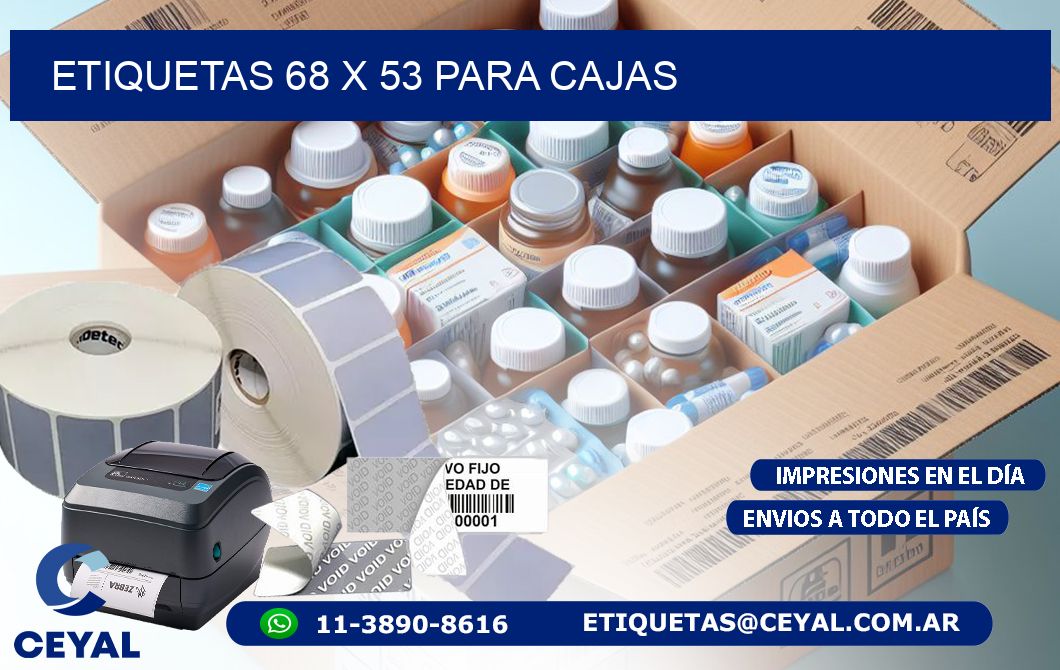 ETIQUETAS 68 x 53 PARA CAJAS