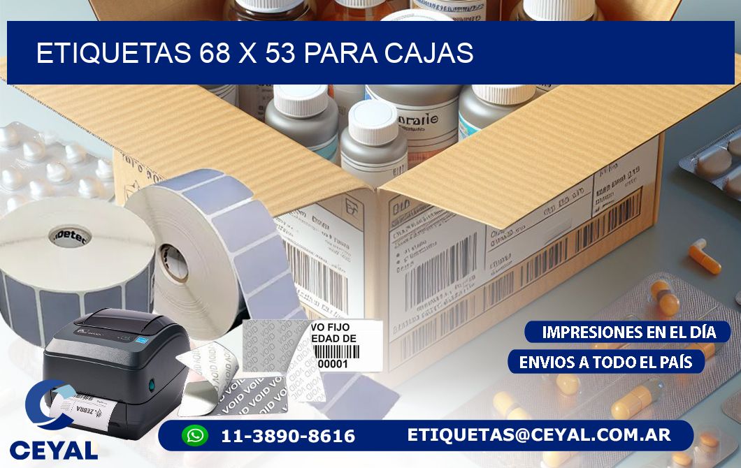 ETIQUETAS 68 x 53 PARA CAJAS