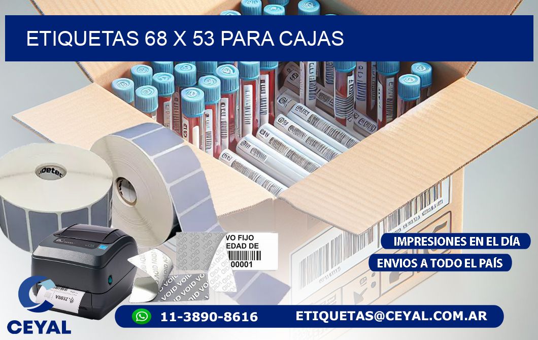 ETIQUETAS 68 x 53 PARA CAJAS