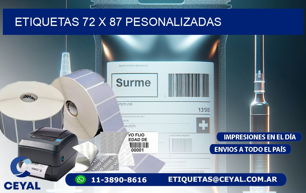 ETIQUETAS 72 x 87 PESONALIZADAS