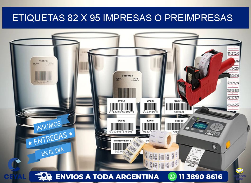 ETIQUETAS 82 x 95 IMPRESAS O PREIMPRESAS