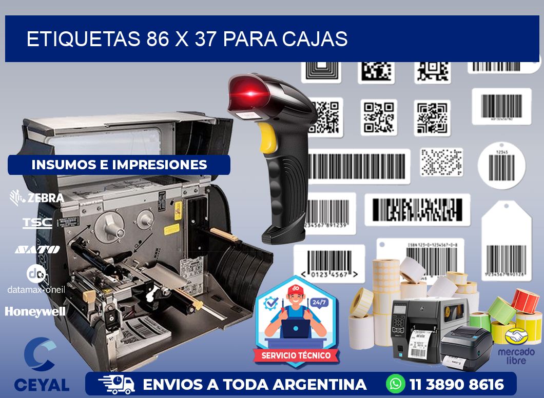 ETIQUETAS 86 x 37 PARA CAJAS