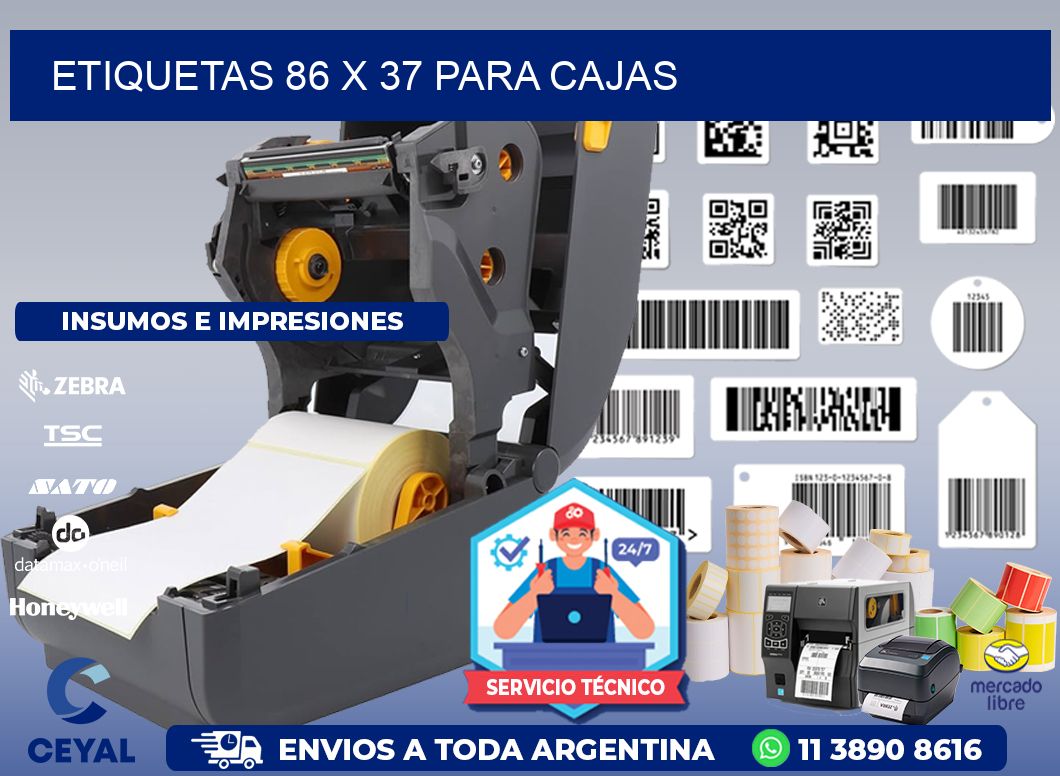 ETIQUETAS 86 x 37 PARA CAJAS