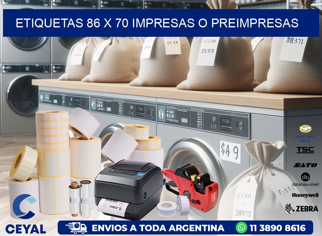 ETIQUETAS 86 x 70 IMPRESAS O PREIMPRESAS