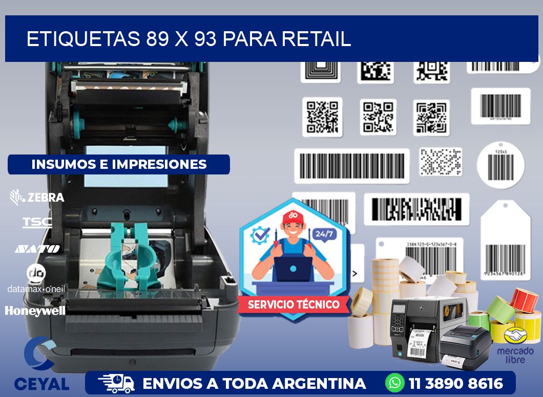 ETIQUETAS 89 x 93 PARA RETAIL