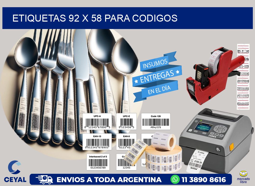 ETIQUETAS 92 x 58 PARA CODIGOS