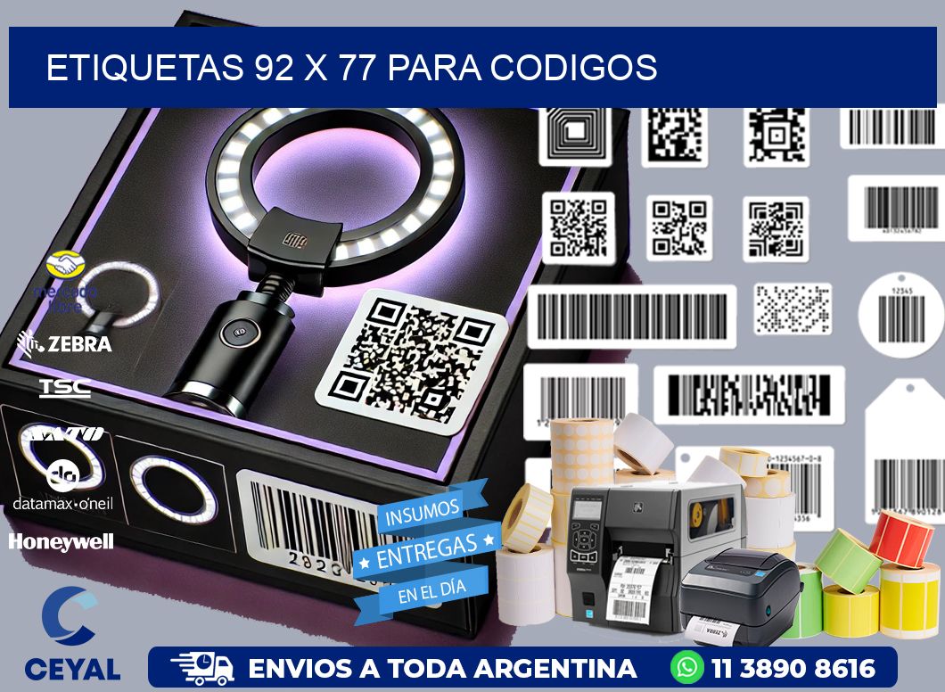 ETIQUETAS 92 x 77 PARA CODIGOS