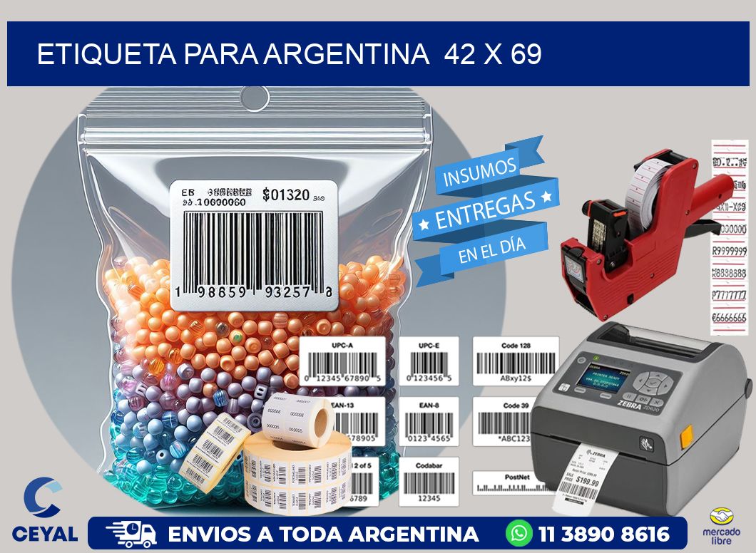 etiqueta para Argentina  42 x 69