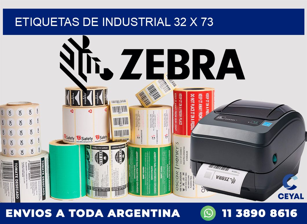 etiquetas de industrial 32 x 73