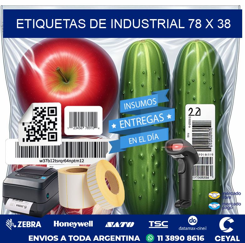 etiquetas de industrial 78 x 38