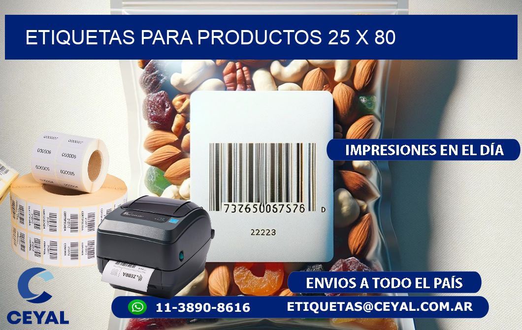 etiquetas para productos 25 x 80