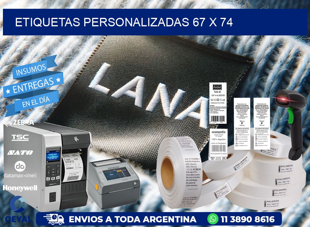 etiquetas personalizadas 67 x 74