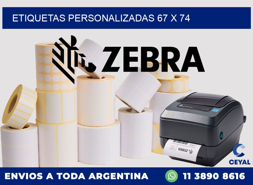 etiquetas personalizadas 67 x 74