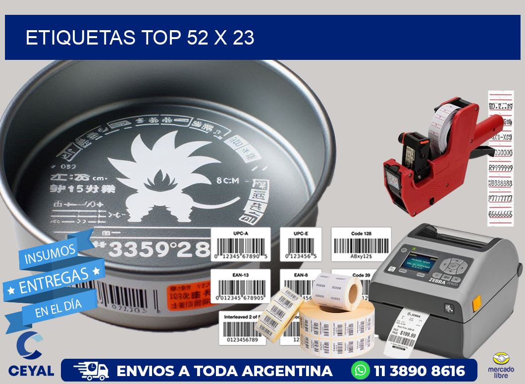 etiquetas top 52 x 23
