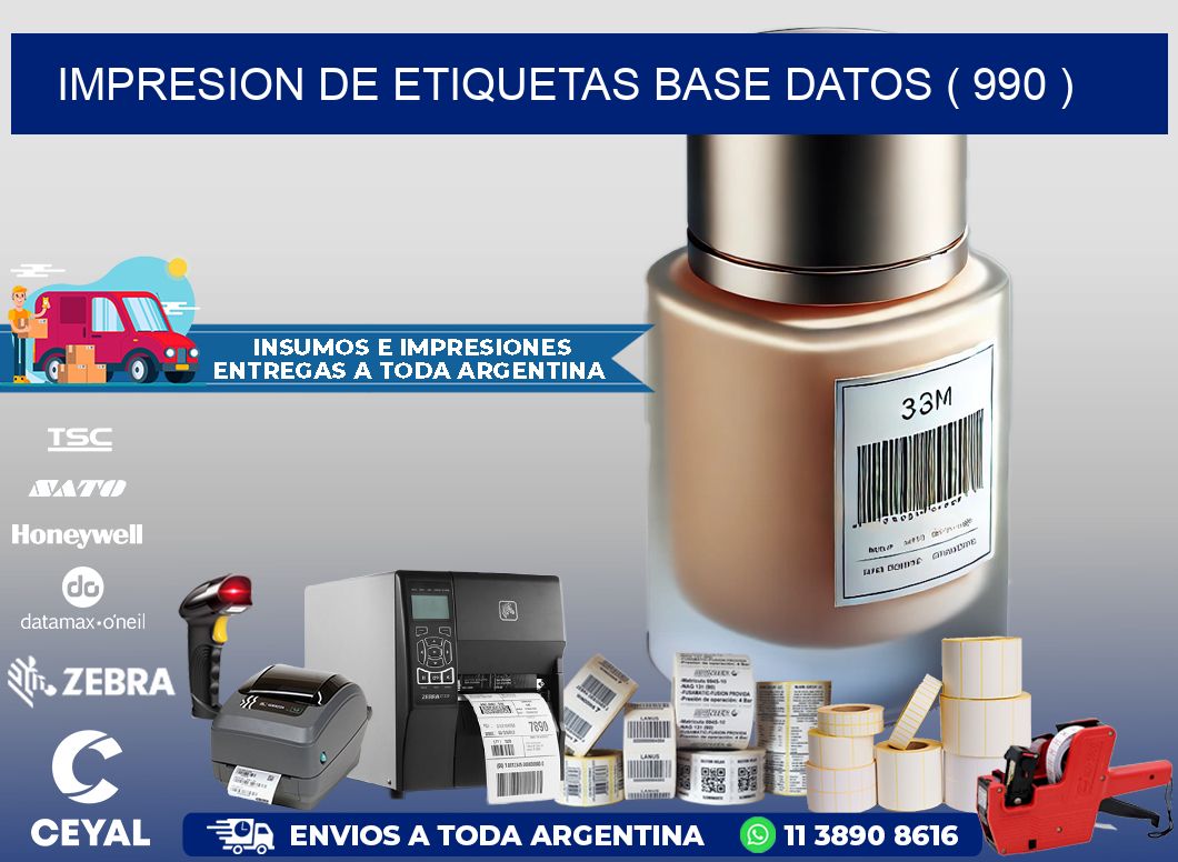 impresion de etiquetas base datos ( 990 )