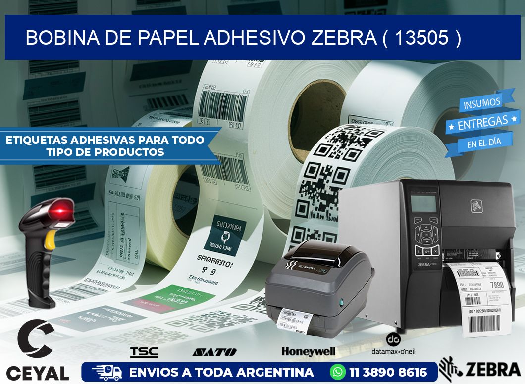 BOBINA DE PAPEL ADHESIVO ZEBRA ( 13505 )