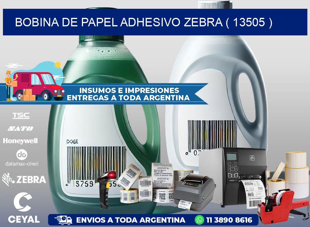BOBINA DE PAPEL ADHESIVO ZEBRA ( 13505 )