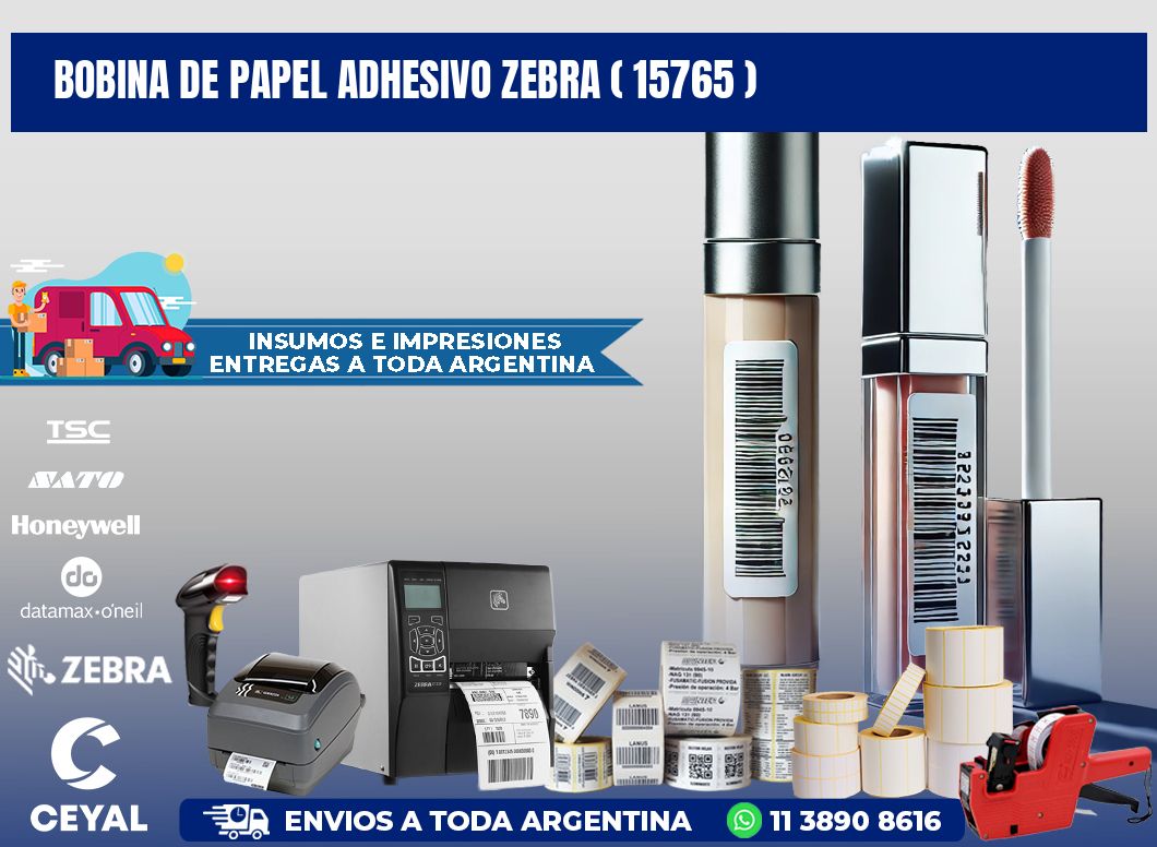 BOBINA DE PAPEL ADHESIVO ZEBRA ( 15765 )