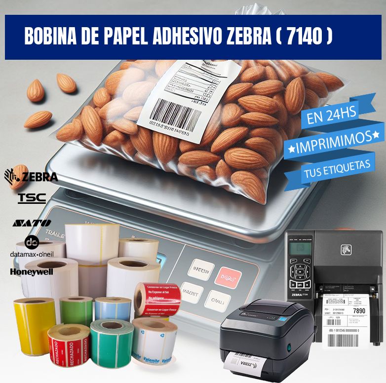 BOBINA DE PAPEL ADHESIVO ZEBRA ( 7140 )